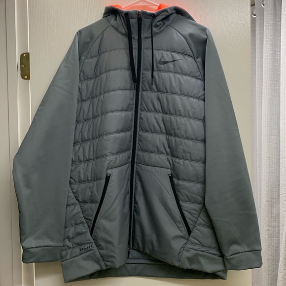 Therma DRI-FIT Full-Zip Hooded Winter Jacket Grey. - Picture 1 of 4